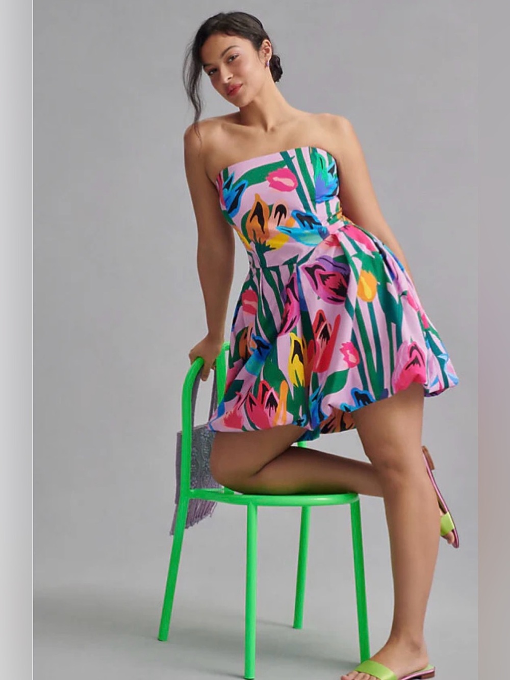 Hutch Lavender Garden Tulip Floral Tube Mini Dress
